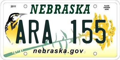 NE license plate ARA155