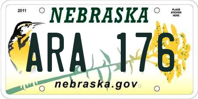 NE license plate ARA176
