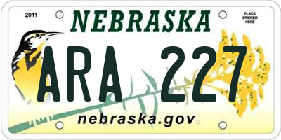 NE license plate ARA227