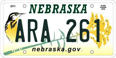 NE license plate ARA261