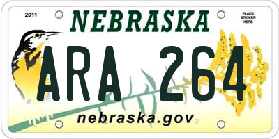 NE license plate ARA264