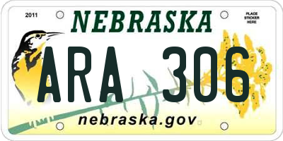 NE license plate ARA306