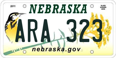 NE license plate ARA323