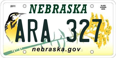 NE license plate ARA327