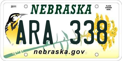 NE license plate ARA338