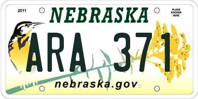 NE license plate ARA371
