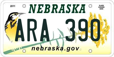 NE license plate ARA390