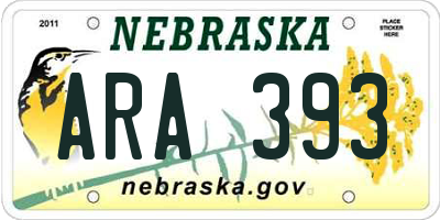 NE license plate ARA393