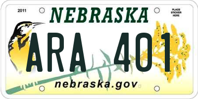 NE license plate ARA401