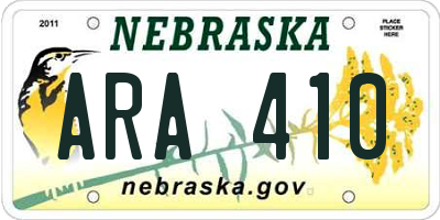 NE license plate ARA410