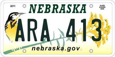 NE license plate ARA413
