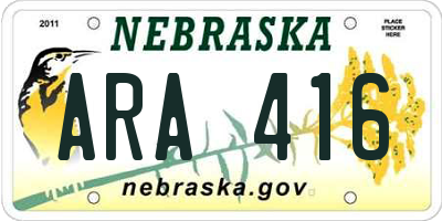 NE license plate ARA416