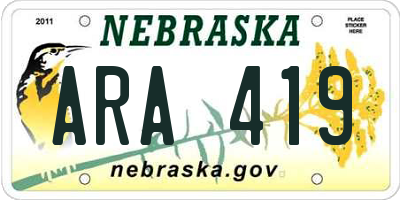 NE license plate ARA419