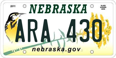 NE license plate ARA430