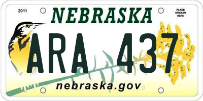 NE license plate ARA437