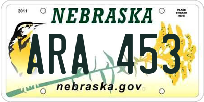 NE license plate ARA453