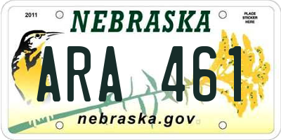 NE license plate ARA461