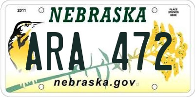 NE license plate ARA472