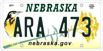 NE license plate ARA473