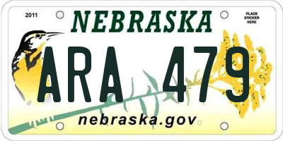 NE license plate ARA479