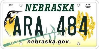 NE license plate ARA484