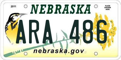 NE license plate ARA486