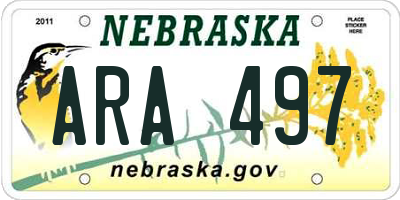 NE license plate ARA497