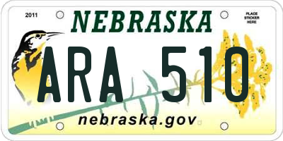NE license plate ARA510