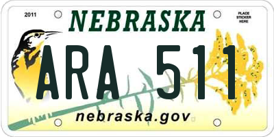 NE license plate ARA511