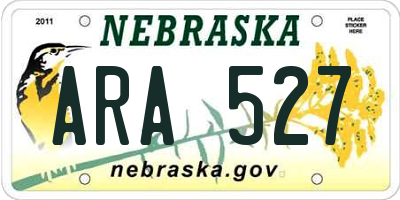 NE license plate ARA527