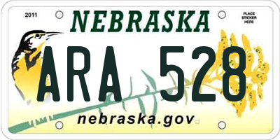 NE license plate ARA528
