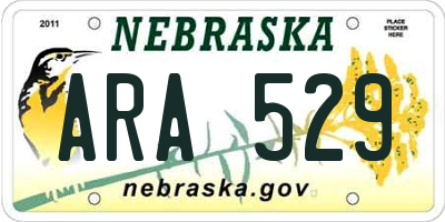 NE license plate ARA529