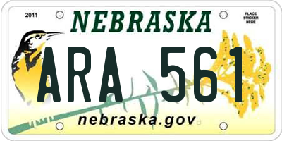 NE license plate ARA561