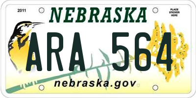 NE license plate ARA564