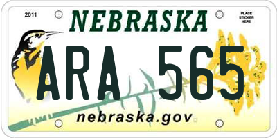 NE license plate ARA565
