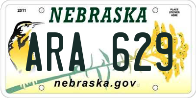 NE license plate ARA629