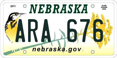 NE license plate ARA676