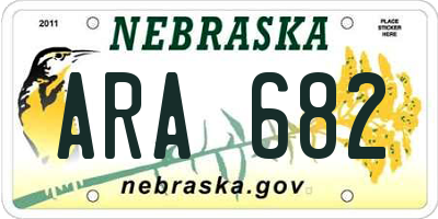 NE license plate ARA682