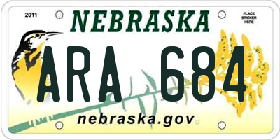 NE license plate ARA684