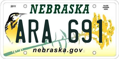 NE license plate ARA691