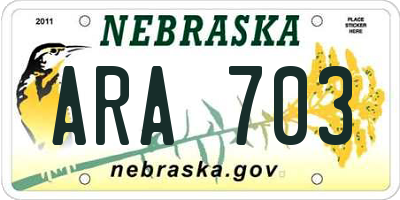 NE license plate ARA703