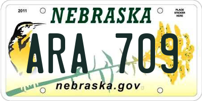 NE license plate ARA709