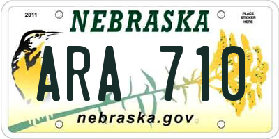 NE license plate ARA710