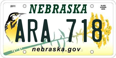 NE license plate ARA718