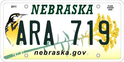 NE license plate ARA719