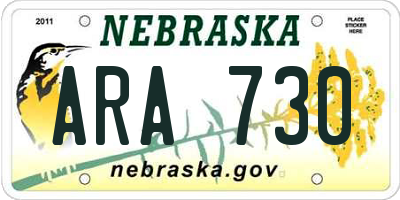 NE license plate ARA730