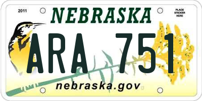 NE license plate ARA751