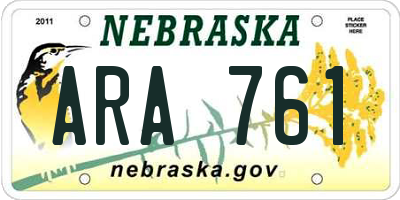 NE license plate ARA761