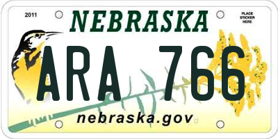 NE license plate ARA766