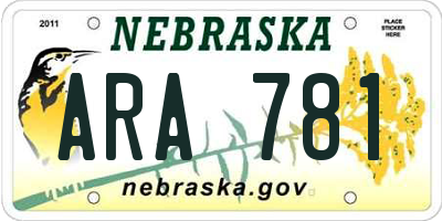 NE license plate ARA781